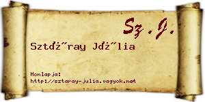 Sztáray Júlia névjegykártya