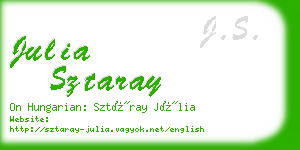 julia sztaray business card